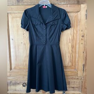 Elegant Black Button-Up Dress